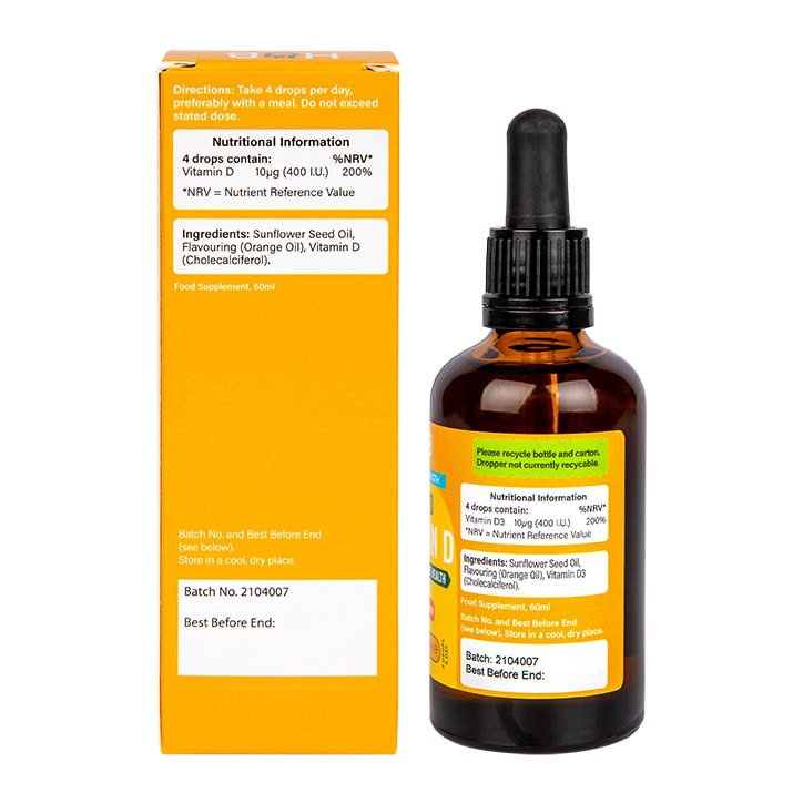 Holland & Barrett Vitamin D 400 I.U. 10ug Liquid 60ml